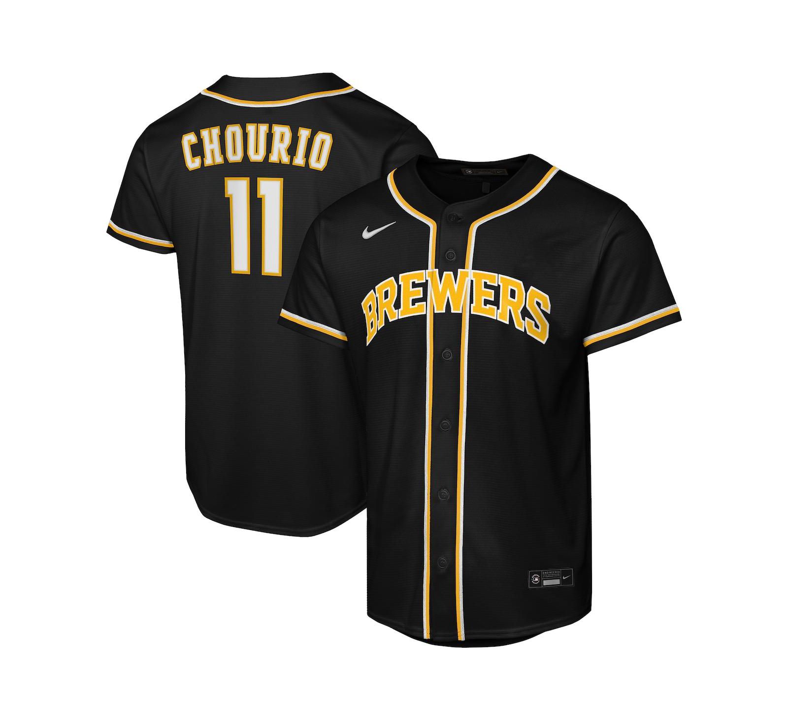 Детская джерси Nike Jackson Chourio Black Milwaukee Brewers Fashion Replica
