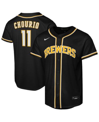Детская джерси Nike Jackson Chourio Black Milwaukee Brewers Fashion Replica