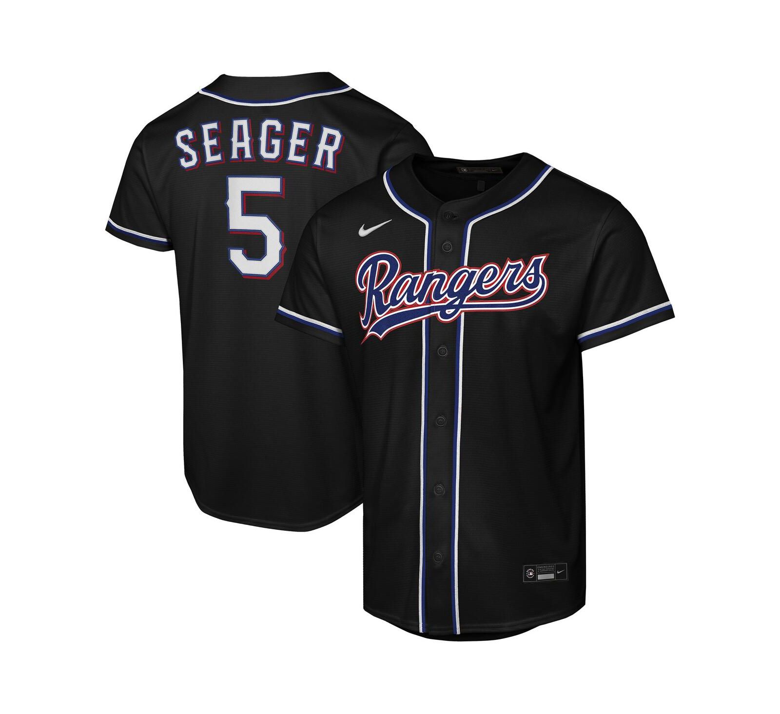 Nike Детская реплика джерси Corey Seager Texas Rangers черная