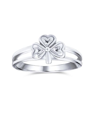 Bling Jewelry Celtic Trinity Peite Design Shamrock Clover Ring