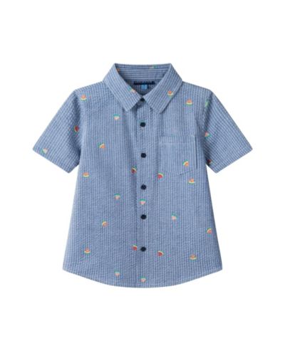 Andy & Evan Big Boys Watermelon Seersucker Buttondown Shirt