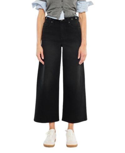 KanCan Women's Victoria Ultra High Rise Cropped Wide-Leg Jeans