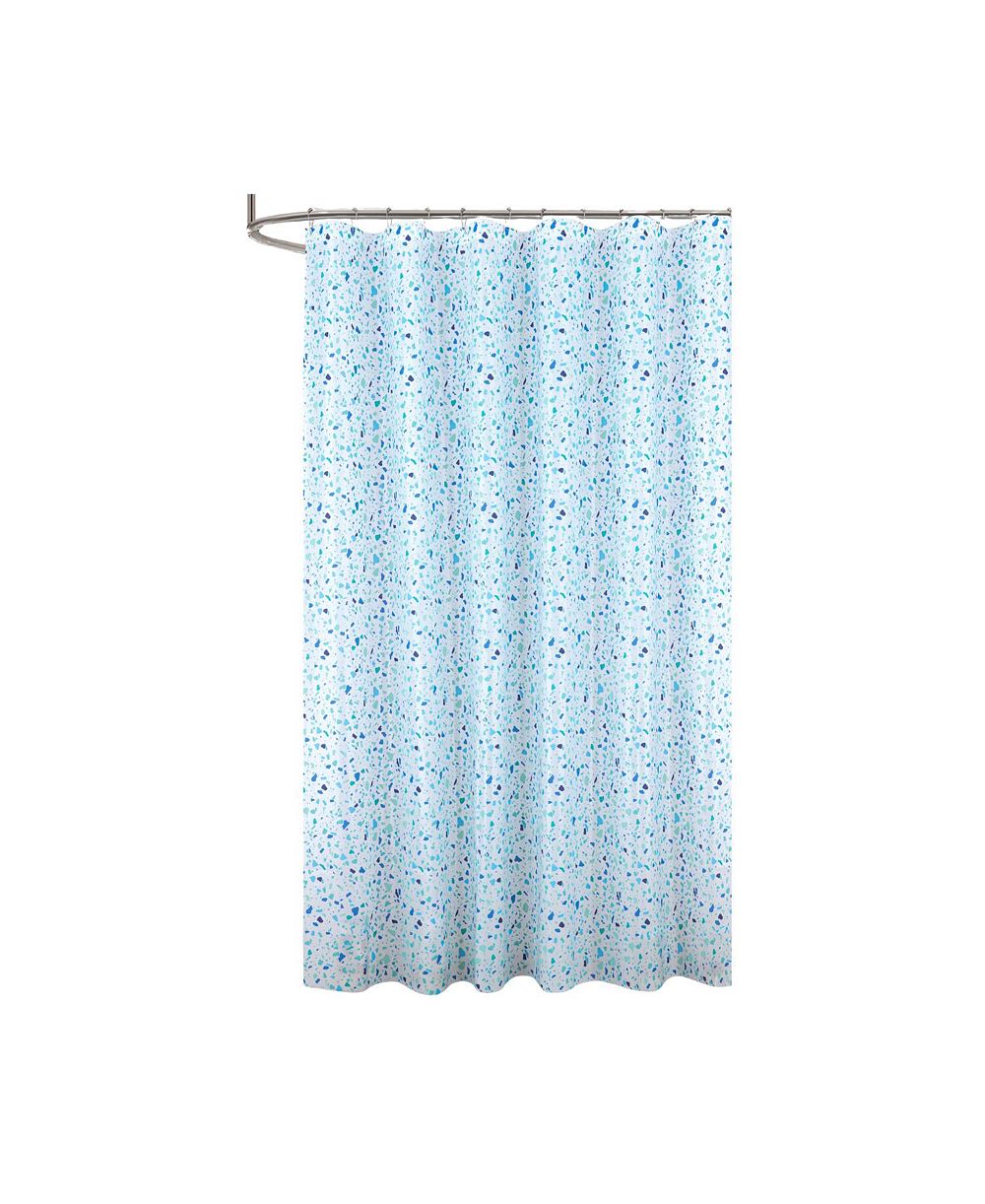 RT Designers Collection Штора для душа из PEVA 90GSM с глиттером и принтом Terrazzo, 70" x 72"