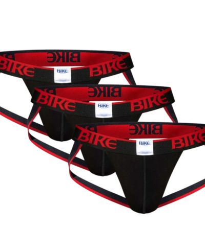 Мужской джокstrap BIKE Athletic, набор из 3 шт., хлопок с добавлением эластана