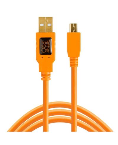 Кабель Tether Tools Pro 15' USB 2.0 A Male to Mini B 5 Pin Gold Plated, High Visibility