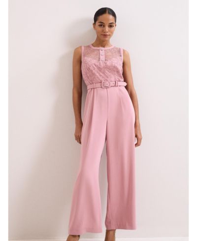 Phase Eight Women's Ivanna Lace Bodice Belted Jumpsuit