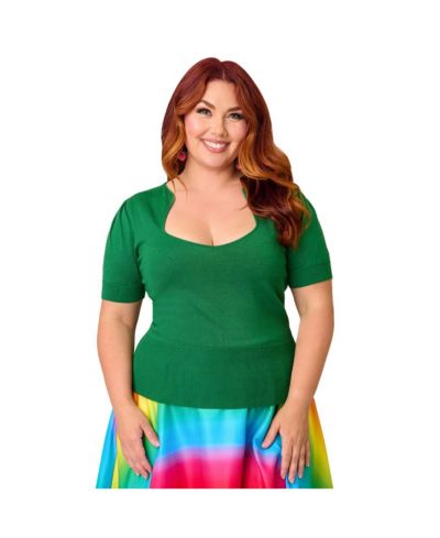 Unique Vintage Plus Size Short Sleeve Sweater
