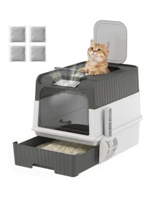 Лоток для кошачьего туалета PawHut с выдвижным ящиком