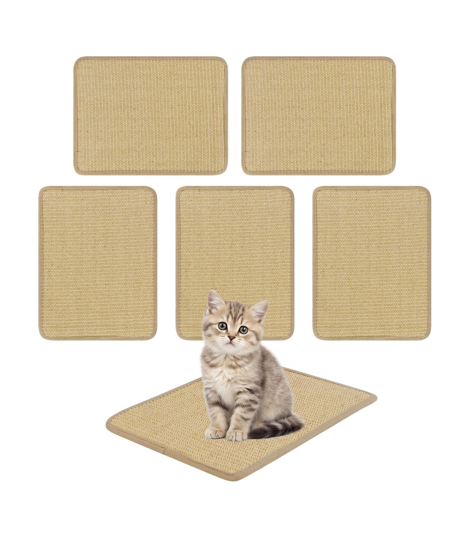 COZITO 16 x 12 in 6 Piece Cat Scratcher Mat Set with Sisal Pads