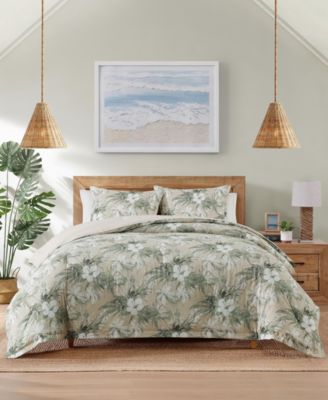 Tommy Bahama Home Beachway Blooms Reversible 3-Piece Comforter Set, Full/Queen
