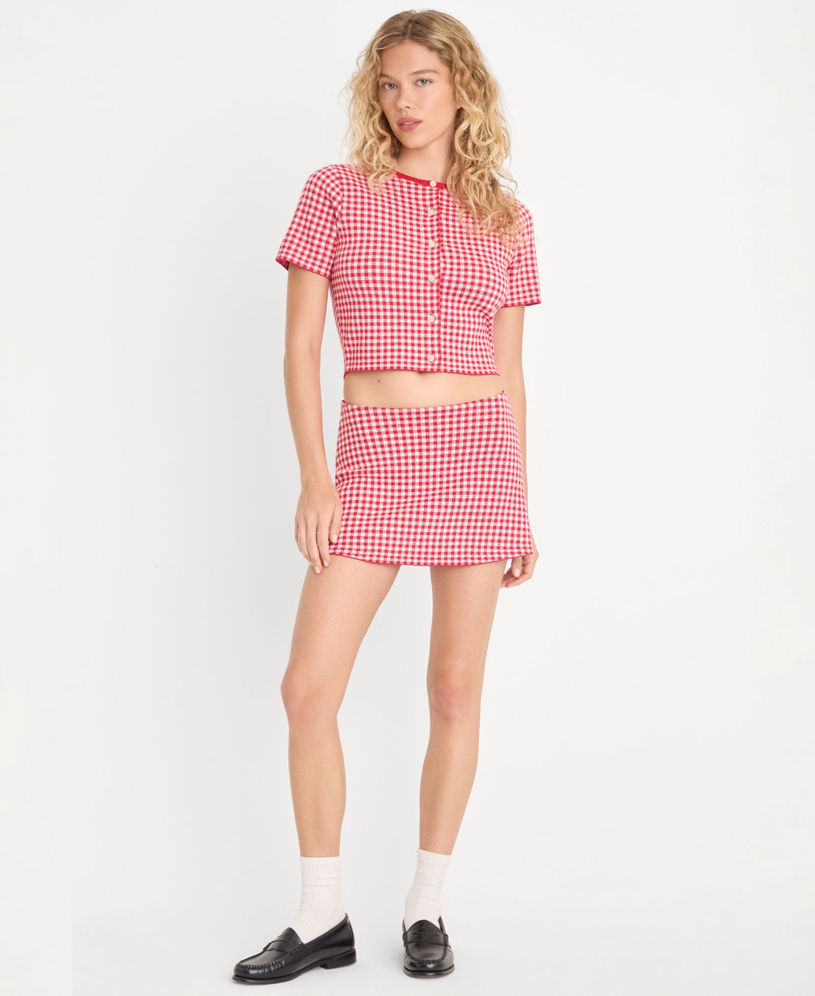Good American Women's Blend Sweater Mini Skort, Created for Macy's