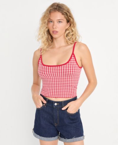 Good American Women's Gingham Camisole Sweater, Created for Macy's