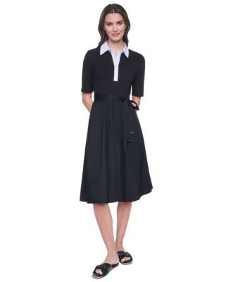DKNY Women's Collared Short-Sleeve Shirt-Dress
