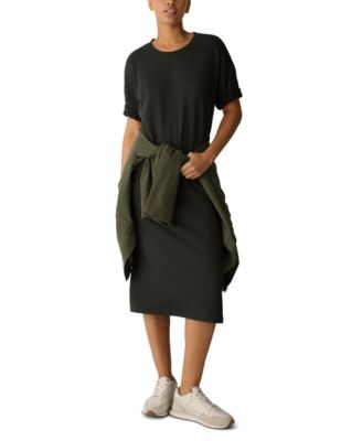 Eileen Fisher Women's Side Slit Crewneck Dress
