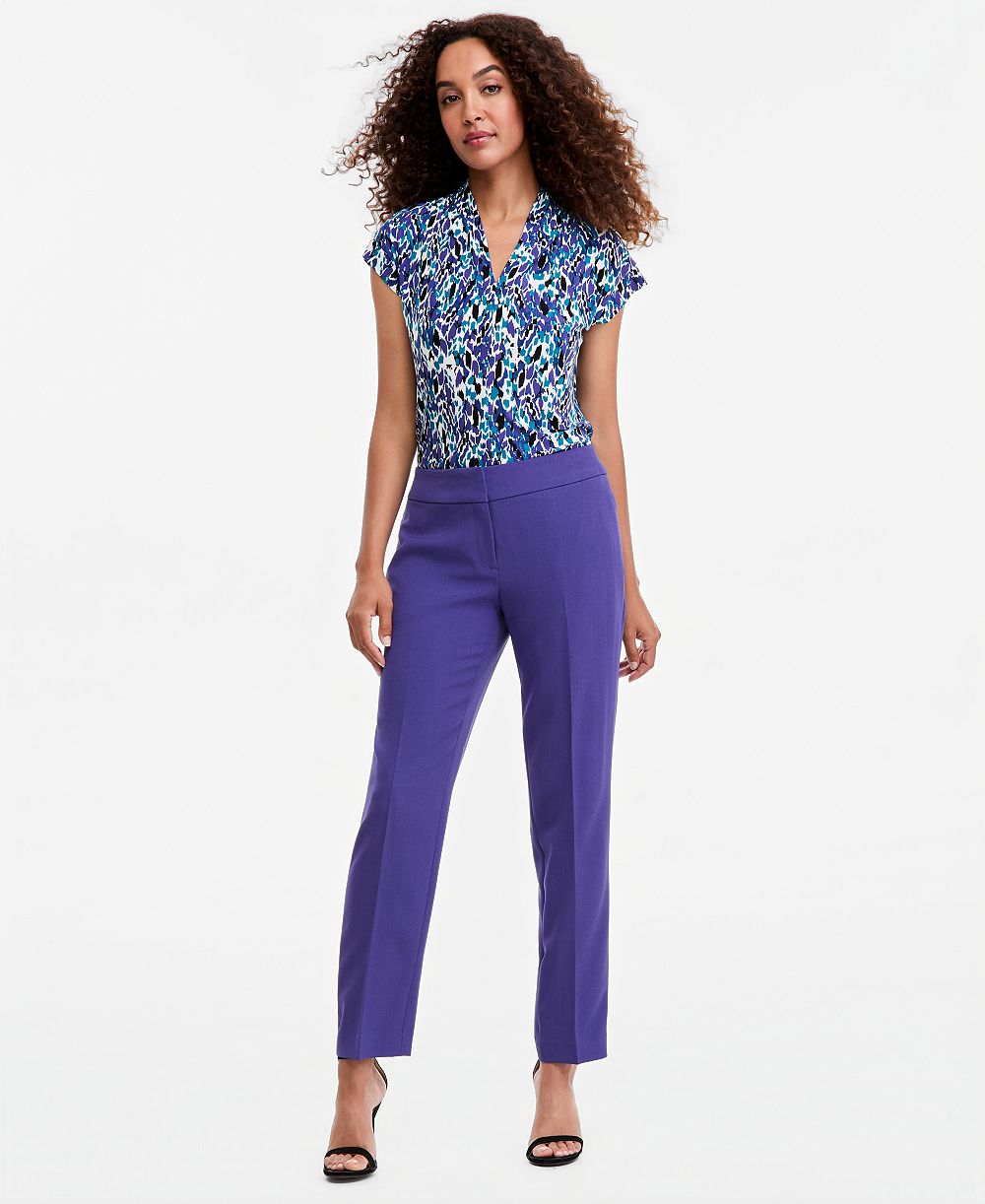 Женские брюки Kasper Ava Straight Leg Crepe Mid-Rise