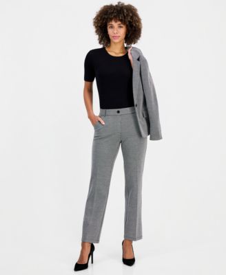 Kasper Women's Audrey Birdseye Compression Straight-Leg Pants