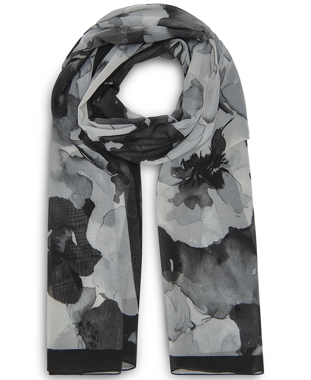 Шарф Calvin Klein Women's Tonal Floral Chiffon
