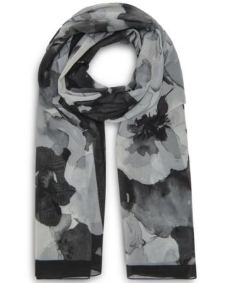 Шарф Calvin Klein Women's Tonal Floral Chiffon