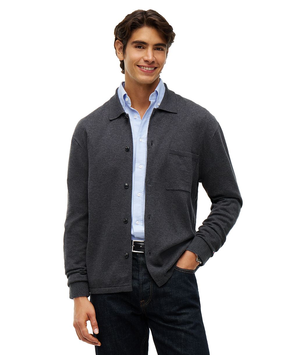 Tommy Hilfiger Men's Essential Cotton Coat Front Sweater