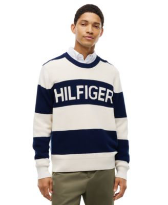 Мужской свитер Tommy Hilfiger из хлопка waffle с круглым вырезом