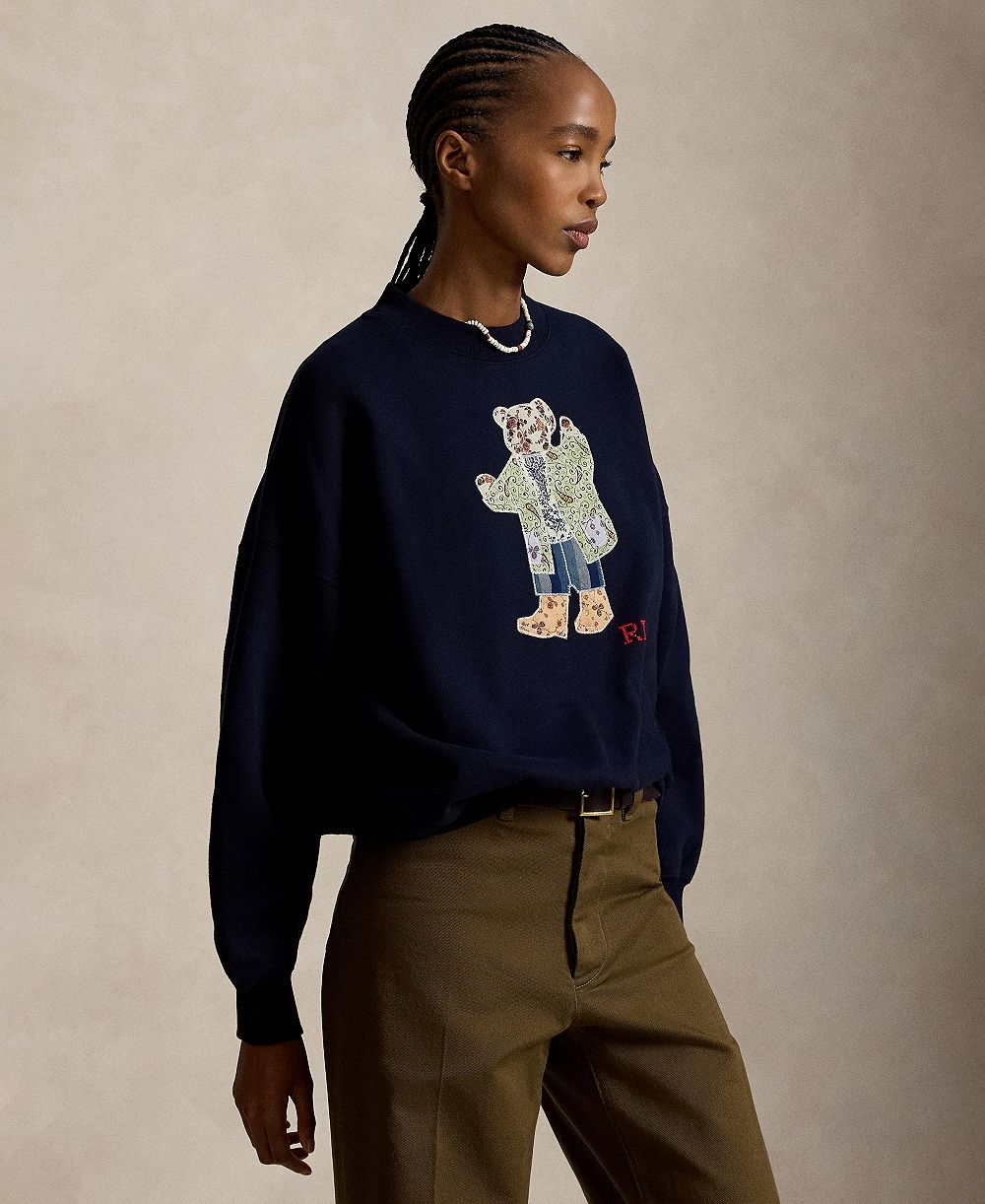 Женская толстовка Polo Ralph Lauren с круглым вырезом и длинным рукавом