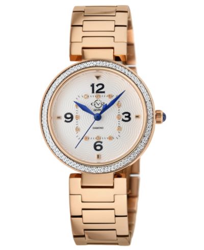 GV2 by Gevril Women's Piemonte Swiss Quartz Diamond IP Stainless Steel Bracelet Watch