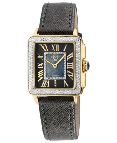 GV2 by Gevril Women's Padova Swiss Quartz Diamond Hand made Italian leather Strap Watch