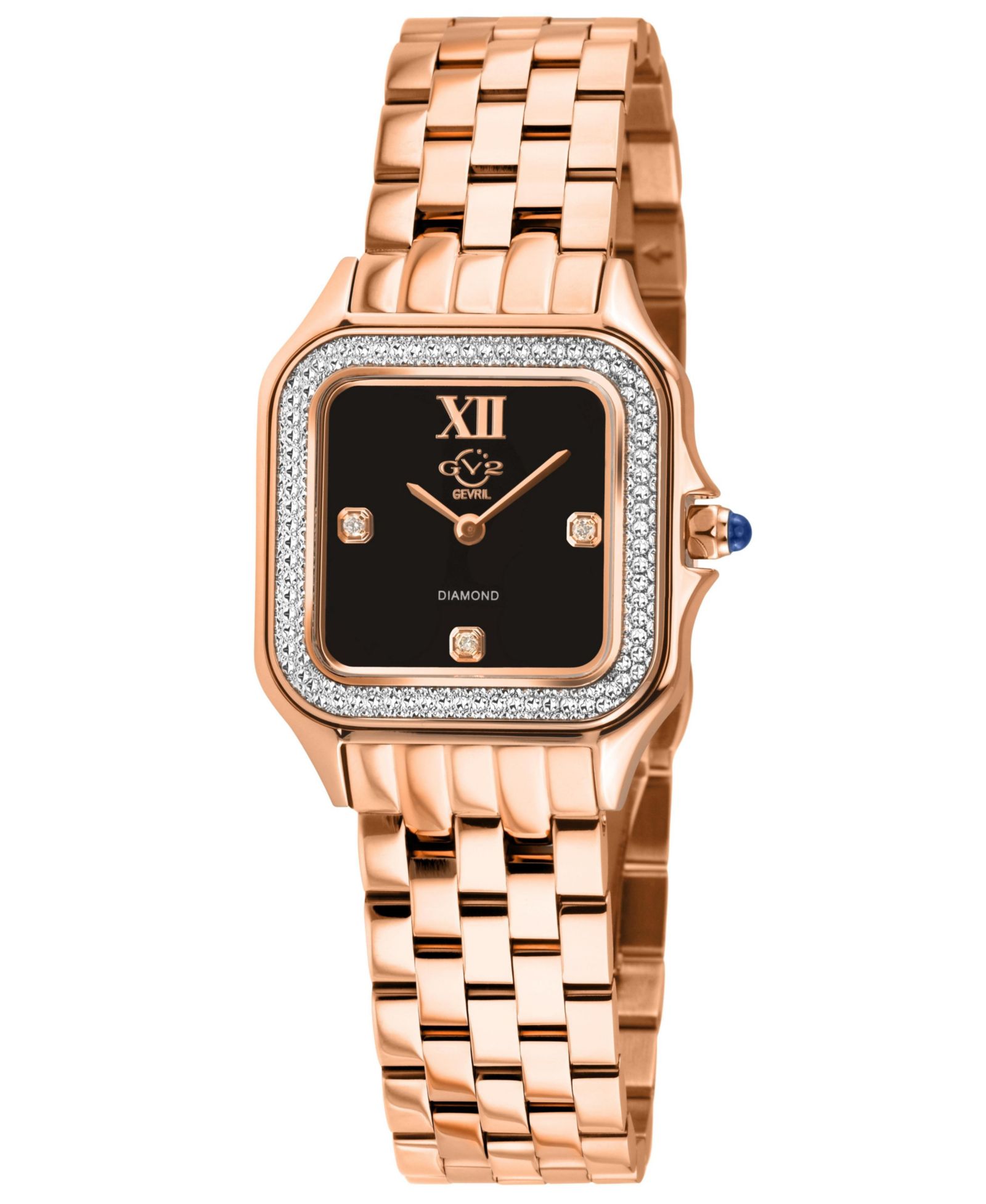 Женские часы GV2 by Gevril Milan Swiss Quartz Diamond IP Stainless Steel Bracelet Watch