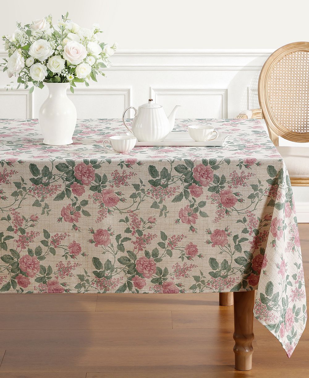 Laura Ashley New Texture Tessa Tablecloth, 60" x 102"