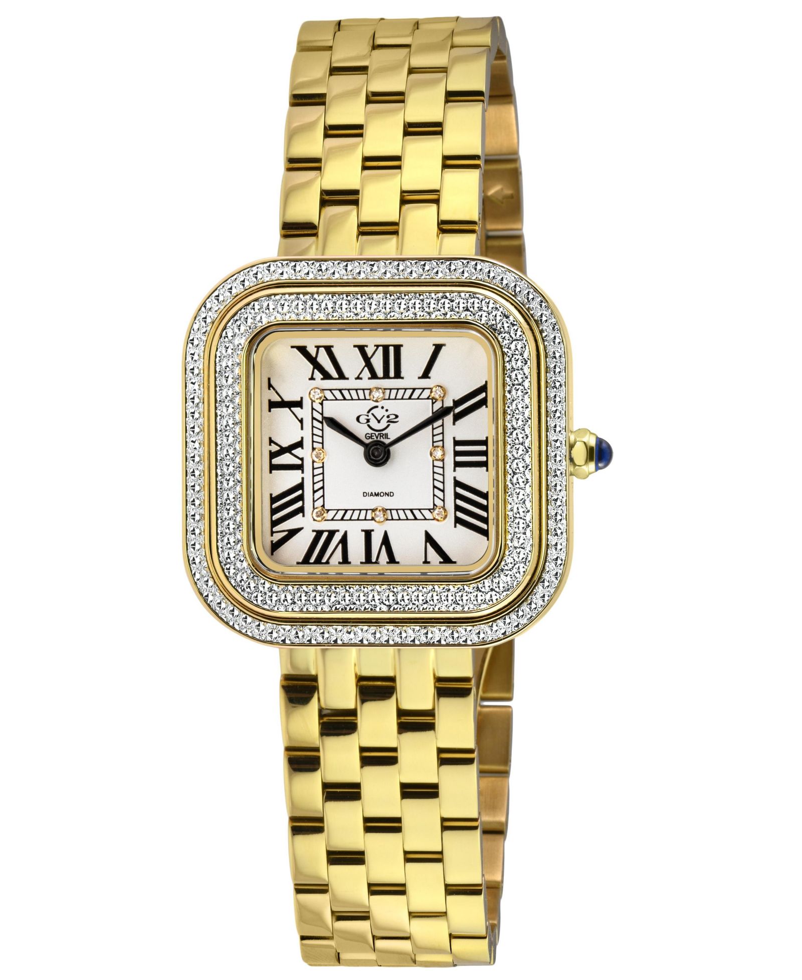 Женские часы GV2 by Gevril Bellagio Swiss Quartz Diamond IP Stainless Steel