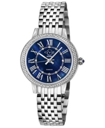 GV2 by Gevril Women's Astor III Swiss Quartz Diamond IP Gold Stainless Steel Bracelet Watch