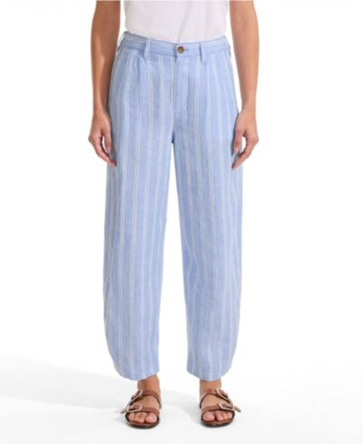 Lands' End Брюки Petite из льна с высокой талией и расклешенными штанинами