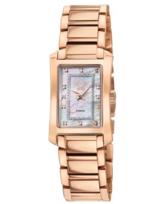 Женские часы GV2 by Gevril Luino Swiss Quartz Diamond IP Stainless Steel Bracelet Watch