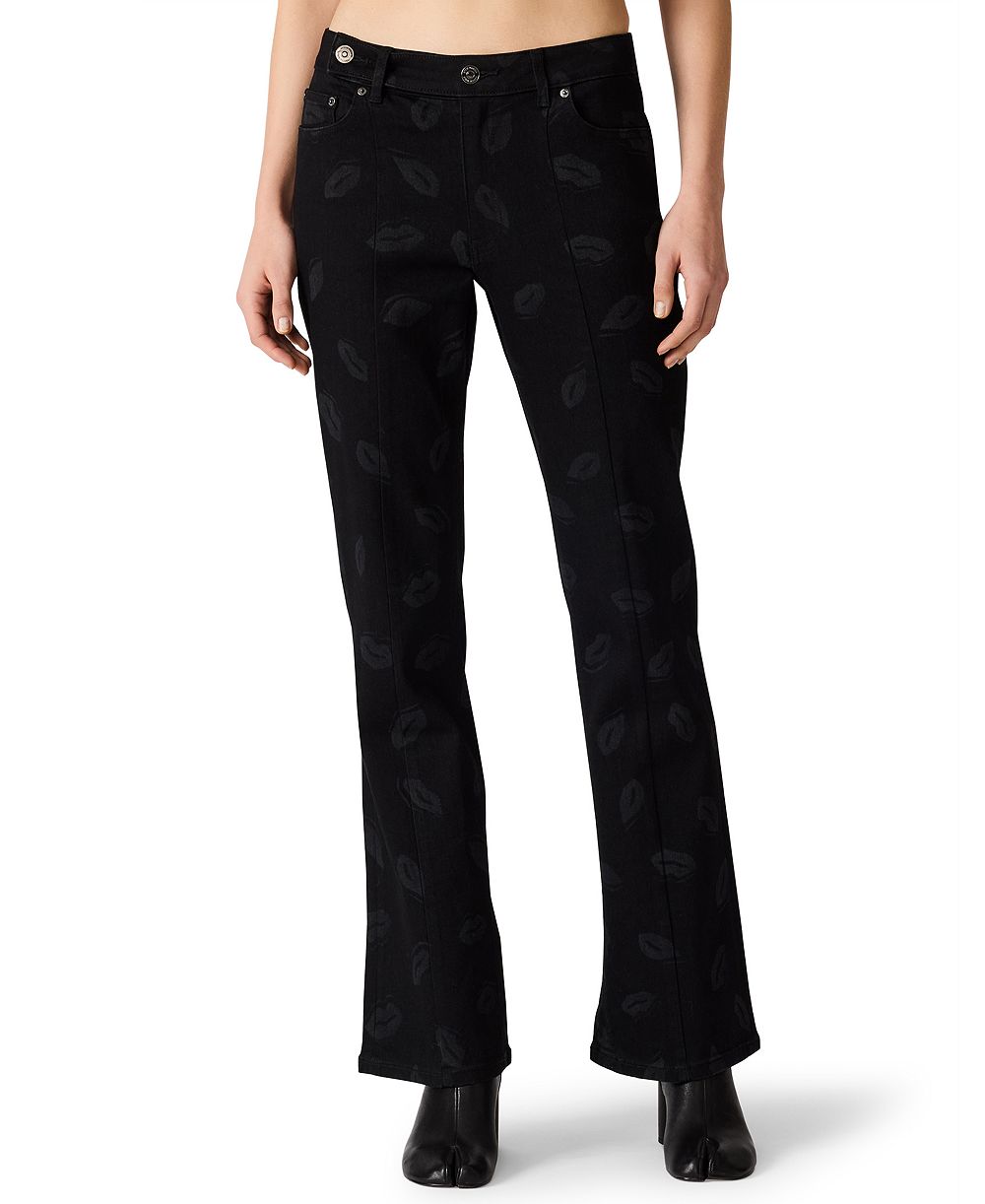Женские джинсы Steve Madden Women's Brandi Kiss Lip Print Straight Leg Jeans