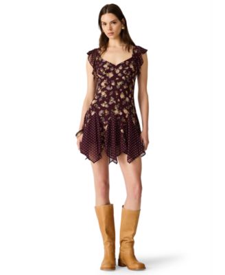 Steve Madden Women's Tanisha Sweetheart Neck Asymmetric Mini Dress