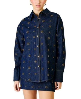 Line & Dot Women's Attina Beaded Denim Jacket
