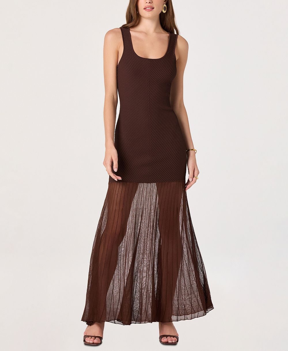 Женское платье ASTR the Label Drop-Waist Scoop Neck Maxi