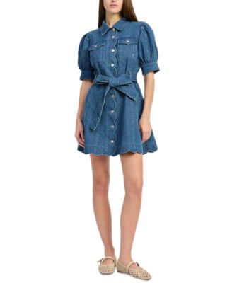 Женское мини-платье En Saison Heidi из денима с воротником