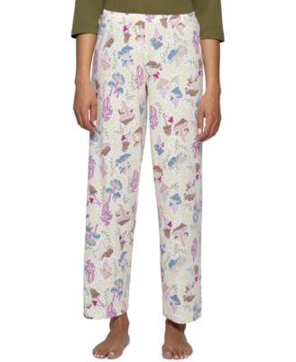 Женские брюки Hue Shroom Bloom Cotton-Blend Relaxed-Fit Mushroom-Print