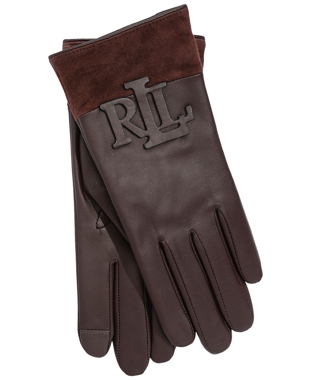 Lauren Ralph Lauren Женский Raised Logo Leather Touch Перчатки