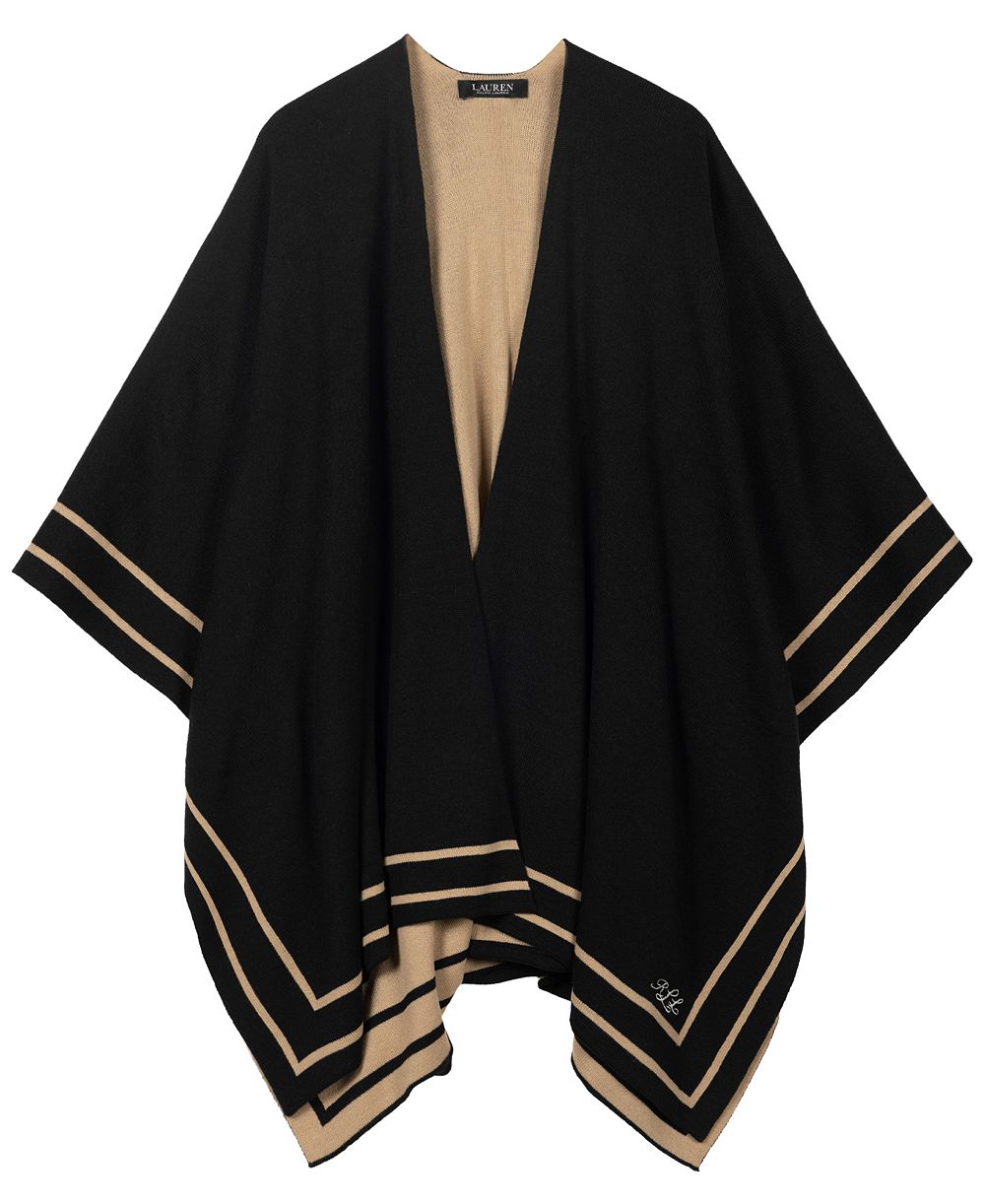 Lauren Ralph Lauren Reversible Border Stripe Ruana