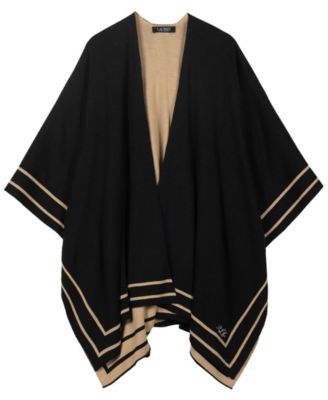 Lauren Ralph Lauren Reversible Border Stripe Ruana
