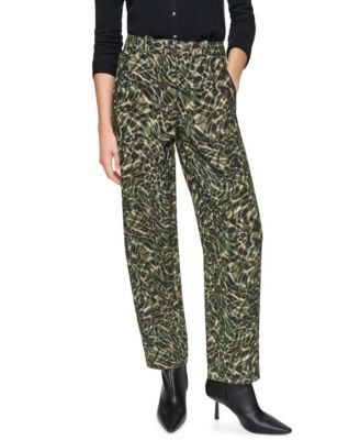 DKNY Женские брюки Barrel-Leg с принтом из Twill