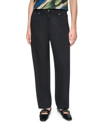 Женские брюки DKNY Women's Barrel-Leg Sanded Twill Mid-Rise