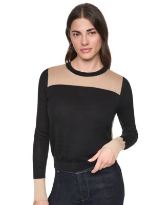 DKNY женский ультралегкий хлопковый свитер с круглым вырезом