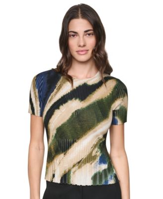 Женский свитер DKNY Printed Rib Knit Crewneck Short-Sleeve