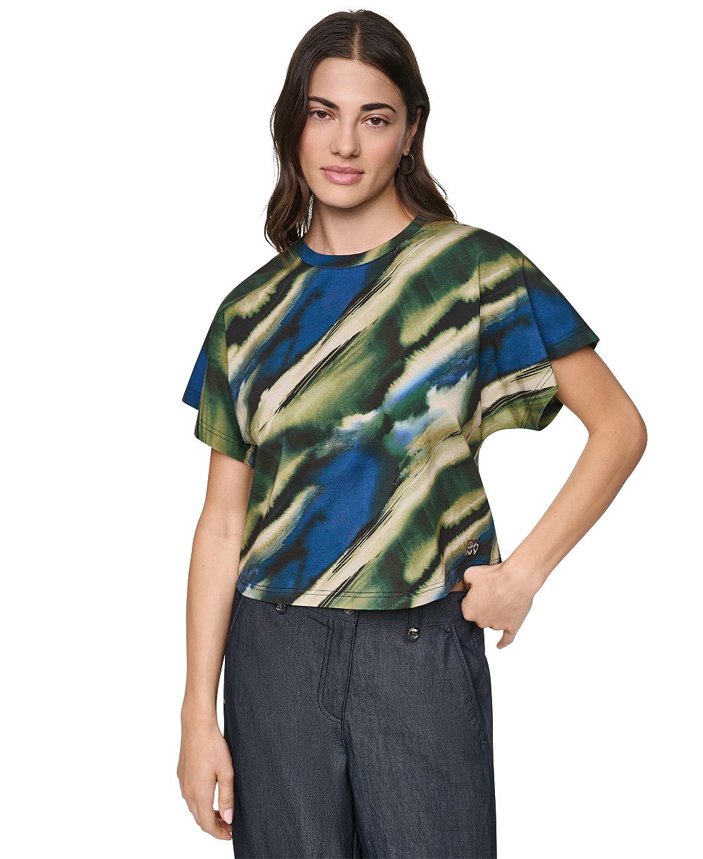 DKNY Women's Printed Wide-Sleeve T-Shirt