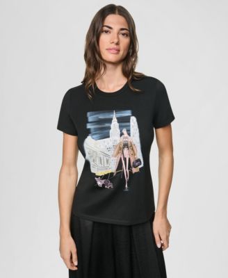 Женская футболка DKNY Women's Midtown Dog Walker с коротким рукавом