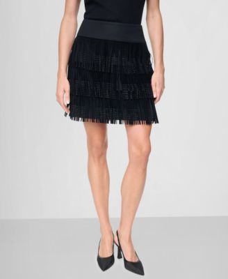 DKNY Женская юбка с бахромой и стразами