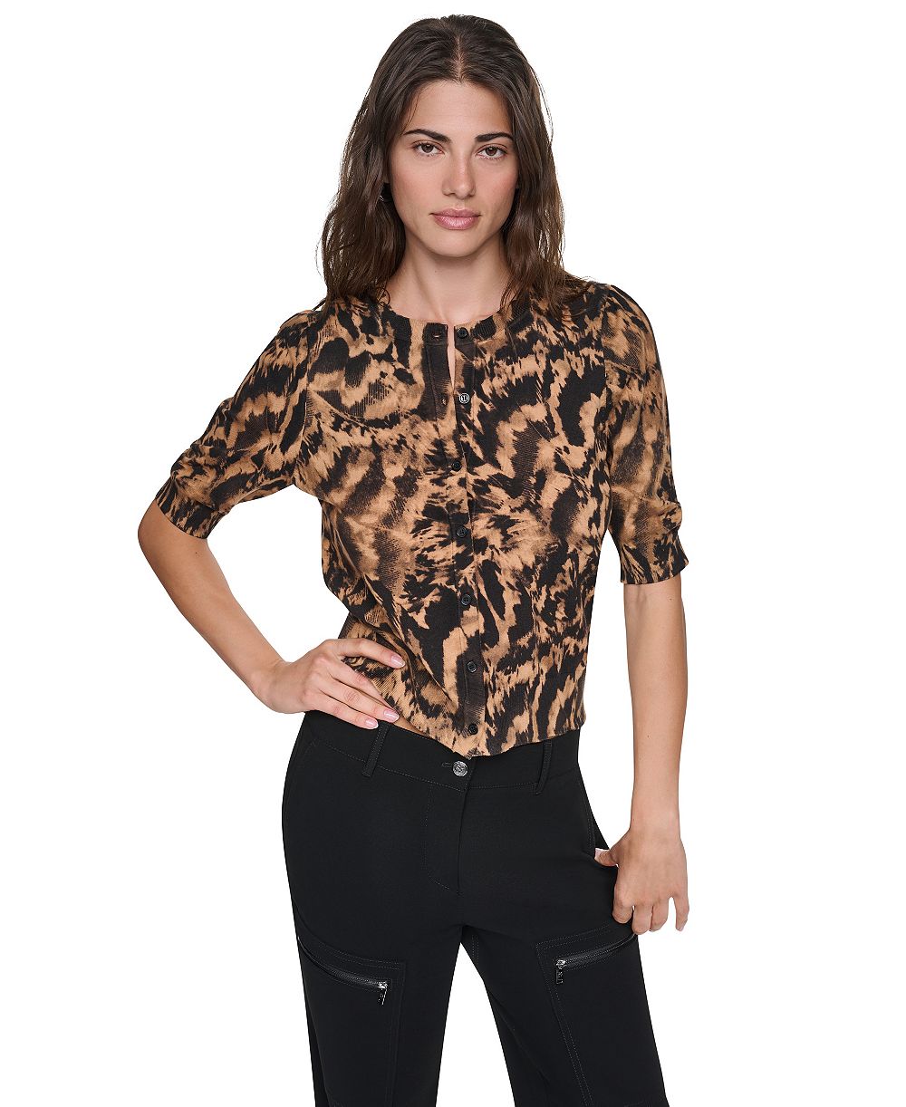 Кардиган DKNY Women's Crewneck Button Placket